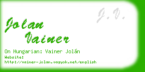 jolan vainer business card